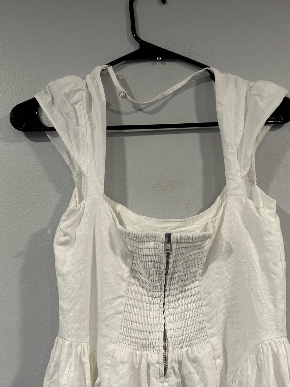 Reformation Oaklyn Linen Dress Cap Sleeve White Sz 6 - Picture 4 of 8